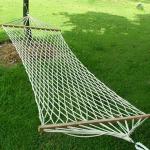 Cotton Double Wide Solid Wood Hammock-OL077