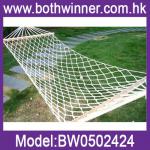 Cotton rope outdoor hammock with wooden pole-BW0502424