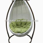 outdoor garden wrought iron rattan chair swing