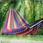 Canvas 195 X 80cm outdoor folding Single hammock tourism camping hunting Leisure Fabric Stripes with canopy.