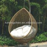 Steel PE round rattan outdoor hammock