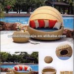 Rattan daybed with end table-DB-020