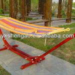 Outdoor single person covered hammock