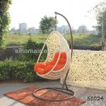 Garden furniture rattan white egg swing chair 51024