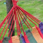Canvas 195 X 80cm outdoor folding Single hammocks tourism camping hunting Leisure Rainbow stripe Fabric Stripes with canopy.