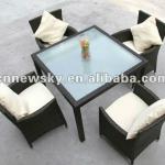 alu frame poly rattan outdoor dining set 5pieces