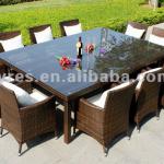 Modern outdoor furniture rattan dining table and chairs LY0067