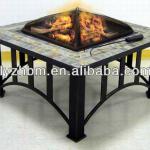Square LP Gas Fire Pit with Slate Mantel