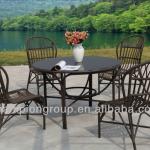 Hot selling outdoor furniture dining table and chairs with big round wicker