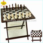 Solid wood chess table for chess checkers table use with foldable chess table design