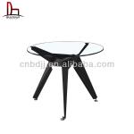 fashional outdoor metal glass coffee table with leg feet