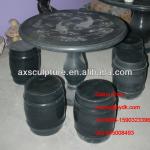 hand carved black granite outdoor table and chair(30 years history factory)-AX-TAC12