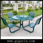 Weather resistant outdoor metal table and chairs,picnic table chair set