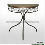 2013New Semi-circle Acrylic Bead And Metal Outdoor Wooden Top Table Furniture