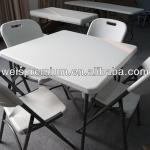 Square shape blow moulded foldable table