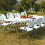 Plastic outdoor party tables and chair