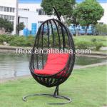 2013 New arrival synthetic rattan swing chair/wicker egg chair/rattan hanging chair with steel frame