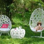 poly rattan swing chair