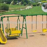 kids outdoor patio swing set with plastic slide BJ9192A-BJ9192A