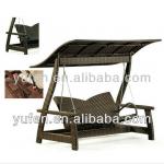 pe wicker rattan garden swing sofa-YF7063