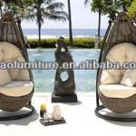 hot sell garden rattan hanging swing bed