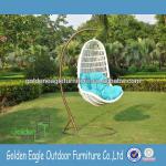 Popular aluminum frame with SGS PE rattan outdoor swing