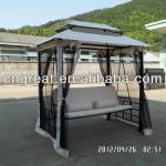 GSQ6001C outdoor swing chair with two roofs and mosquito net