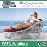 Outdoor rattan sun lounger bench set