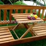 Garden Teak Furniture: Teak Bench with Small Table