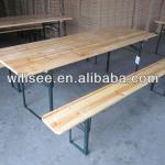 HE-209,Wooden Folding Beer Table Set/Beer Table and Bench/Wood Garden/Patio/Outdoor Table set