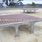 Stainless steel wooden bench seat-KF-MC-05