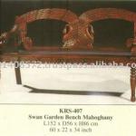 Swan Garden Bench Mahogany Indoor Furniture-KRS - 407