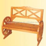 Wooden patio bench/chair with wheels, outdoor/garden furniture,