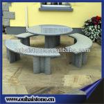 Hot sale natural garden granite stone bench with table