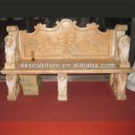 Hand carved marble garden bench (30 years history factory)-AX-GMB01