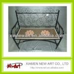 Powder Coated Modern Style Outdoor Iron Metal Mosaic Bench