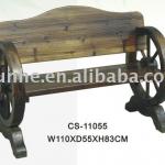 wooden wheel bench