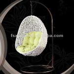 8612 White Wicker Hanging Chair, Outdoor Synthetic Rattan Furniture, Swing Chair for Sale