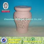 2014 new products pink pierced flower ceramic garden stool
