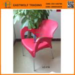 armrest stacking leisure outdoor plastic chair