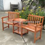 Wooden Double Bench with Slat table