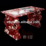 Outdoor carved blood chicken marble bench