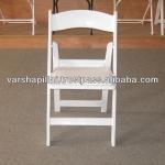 White plastic resin folding chair for wedding and events