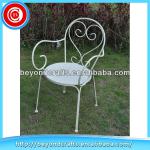 Antique White Wrought Iron Garden Chair