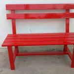 Powder Coated Modern Style Red Outdoor Iron Metal Bench