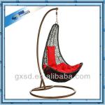 elegance curved rattan hanging chair with stand-SDH1117