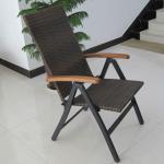 rattan folding chair with eucalyptus