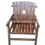 AAA quality large anticorrosive carbonized wood furniture char log chair with star