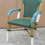 Green Red Rattan Stackable Cafe Chair