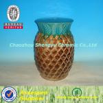 Characteristics of pineapple shape green porcelain garden stool-SY1577-2